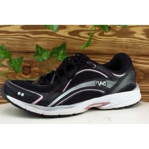 Ryka Women Sz 6.5 M Black Lace Up Running Mesh Shoe